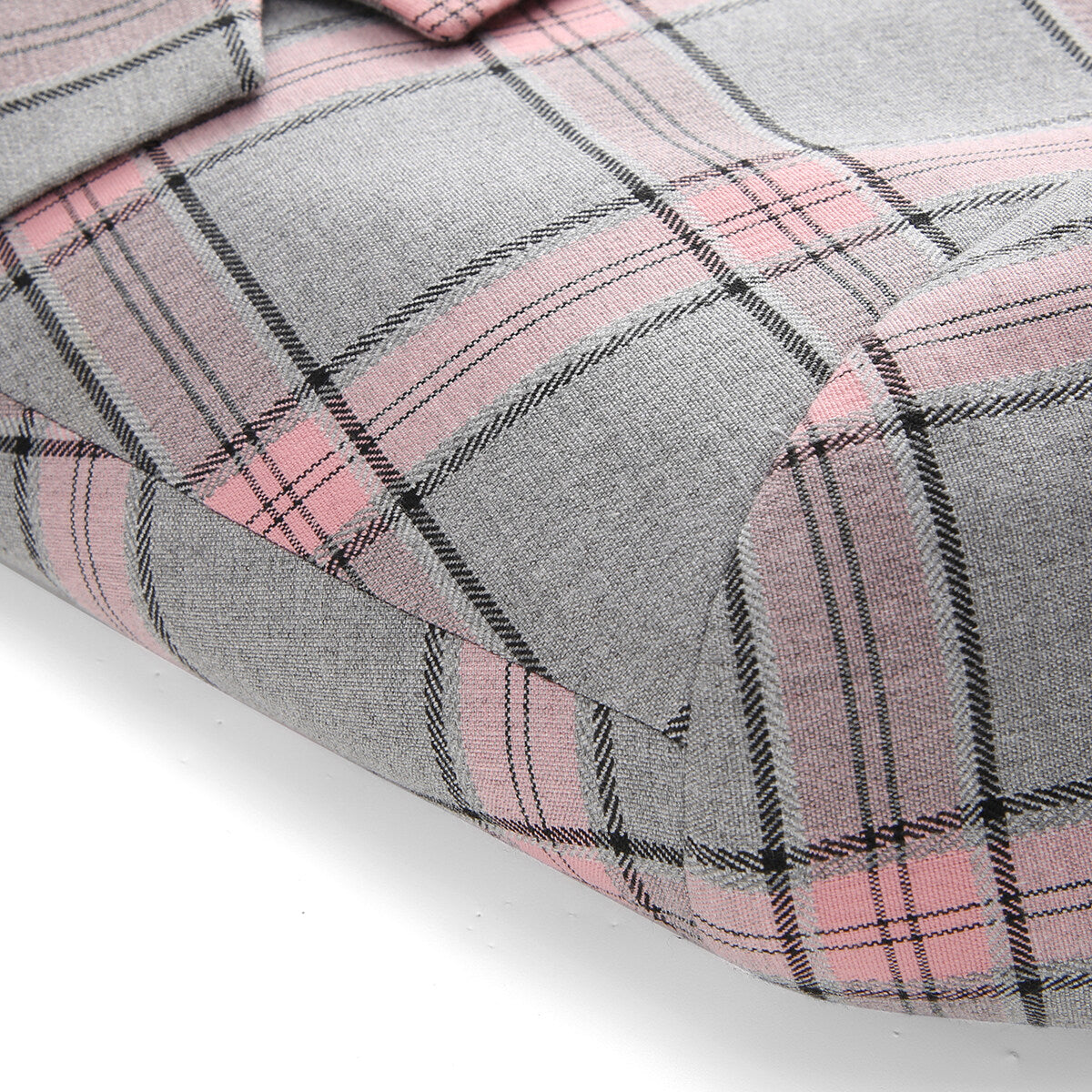 Men's Plaid Notch Lapel Collar One Button Blazer Pink