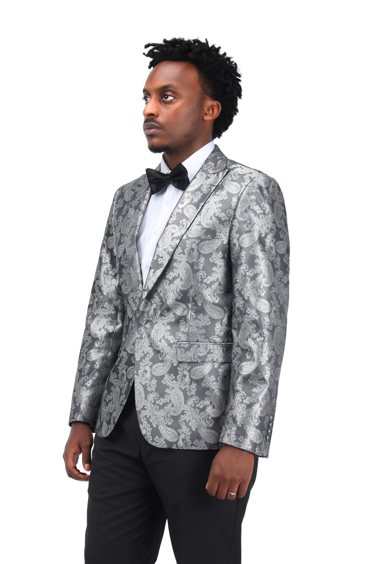 Men's Palace Dark Pattern One Button Blazer Grey