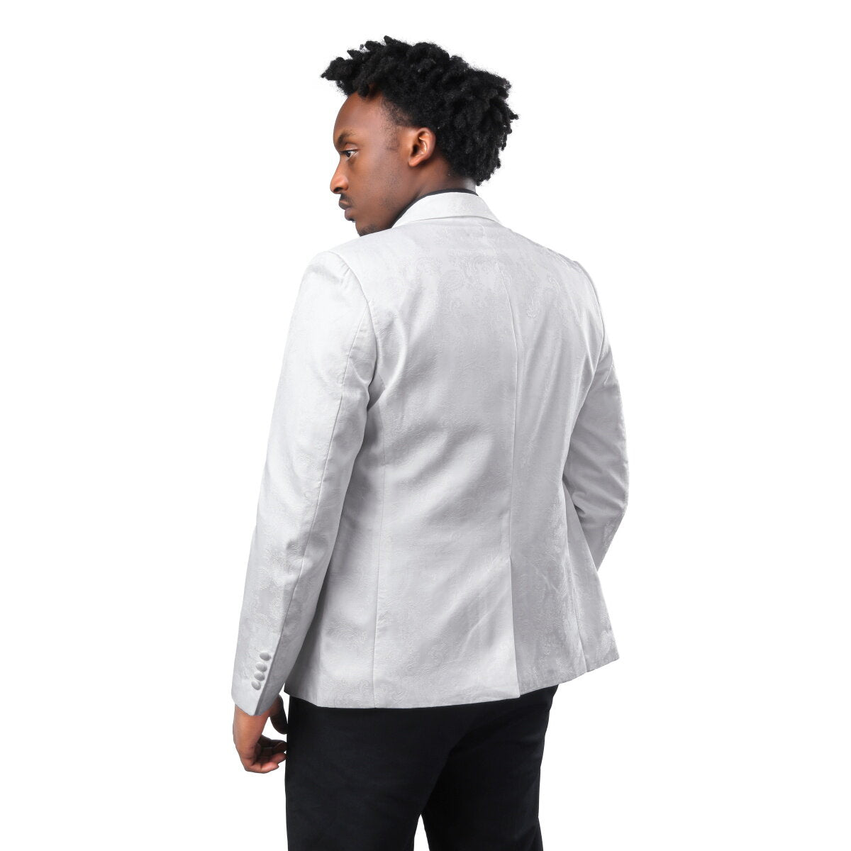 Men's Palace Dark Pattern One Button Blazer White
