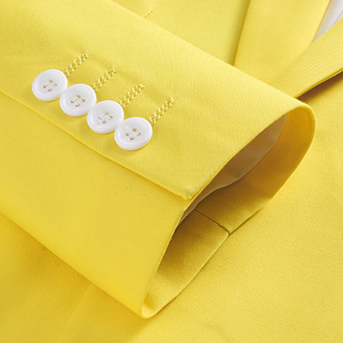 2-Piece Slim Fit Simple Designed Yellow Suit