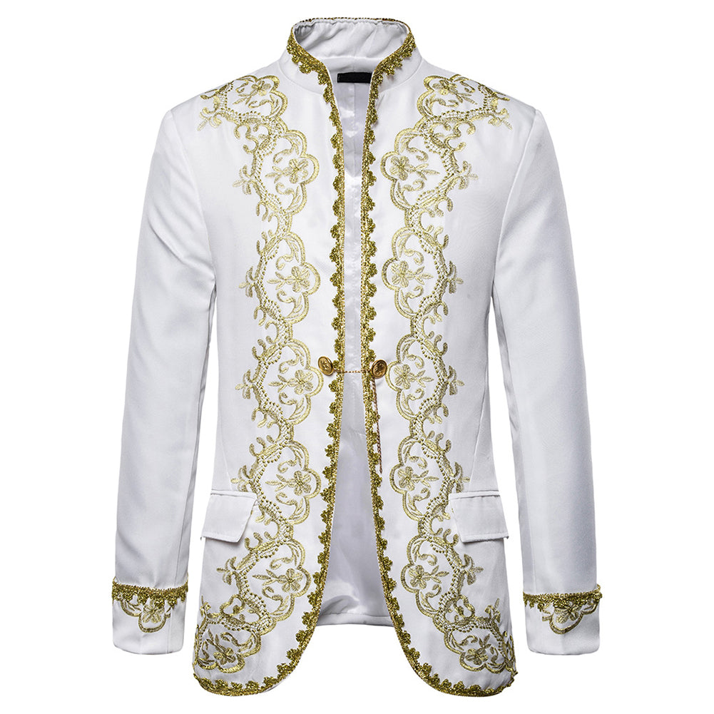 Slim Fit Embroidery White Show Gown