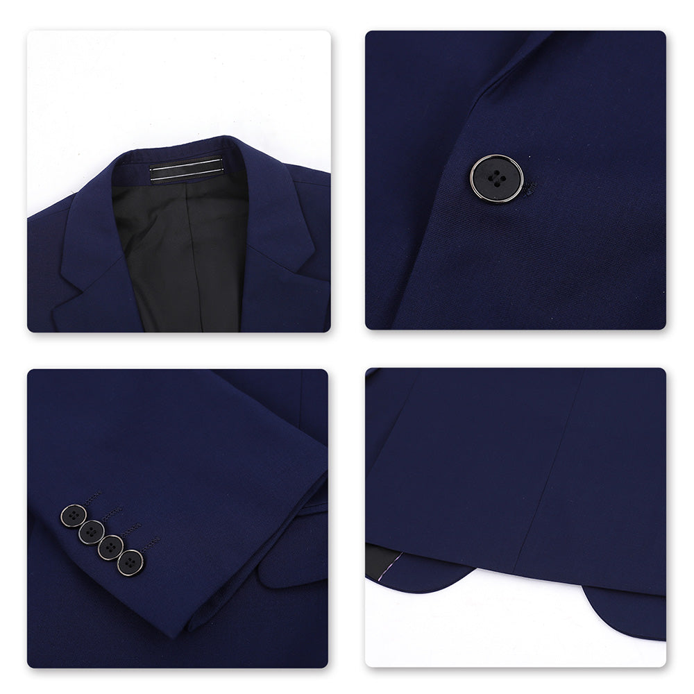Two Piece Slim Fit Suit Navy Casual Suit