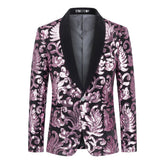 Pink Sequins Blazer Shawl Collar Blazer