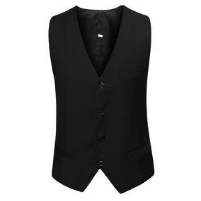 3-Piece One Button Formal Suit Black Suit