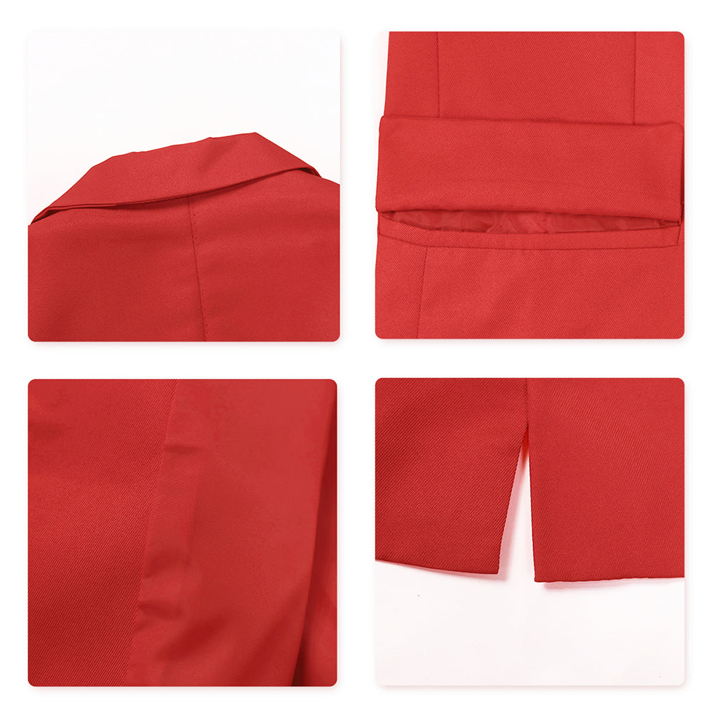 Men's Slim Fit Casual Blazer Jacket Red - Cloudstyle
