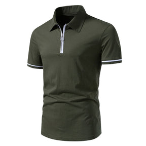 Men's Fitted Tailored Polo Neck Short-Sleeve T-Shirt Green