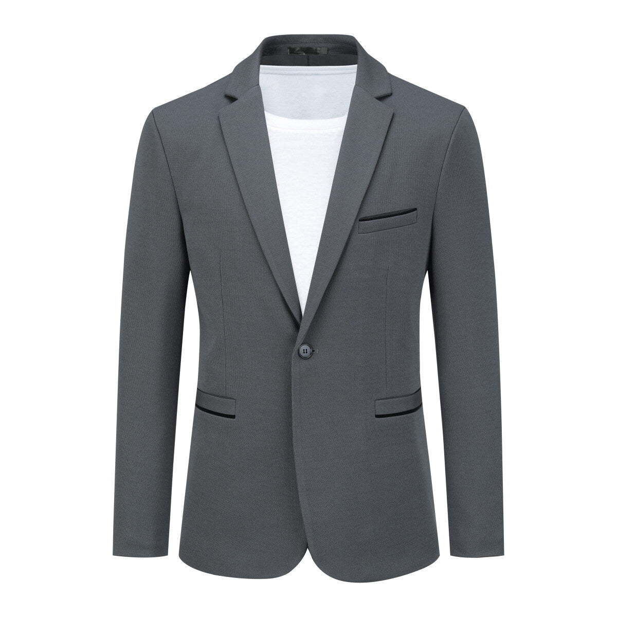 Men's Suit Jacket Slim Fit Coat Business Daily Blazer Grey - Cloudstyle