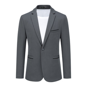 Men's Suit Jacket Slim Fit Coat Business Daily Blazer Grey