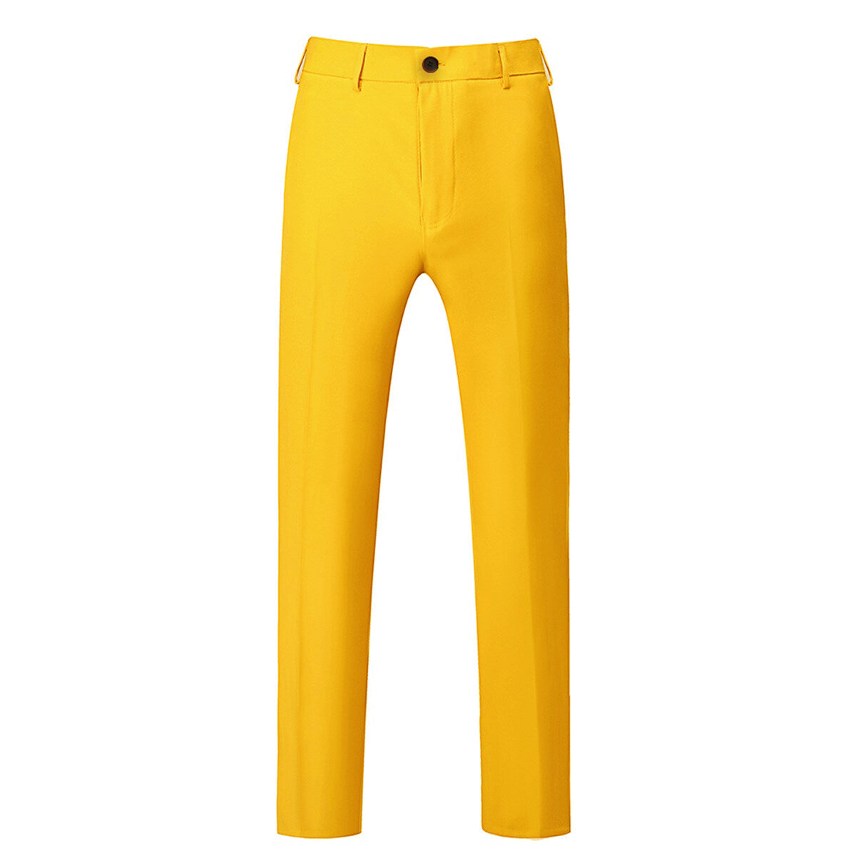 3-Piece Slim Fit Solid Color Jacket Smart Wedding Formal Suit Yellow - Cloudstyle