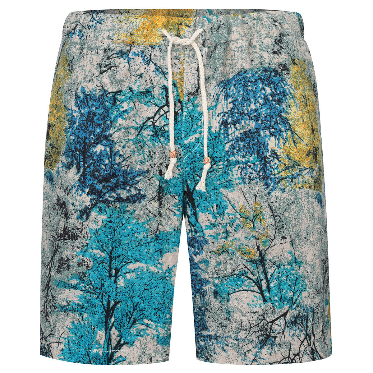 2-Piece Blue Woods Print Style Summer Suit