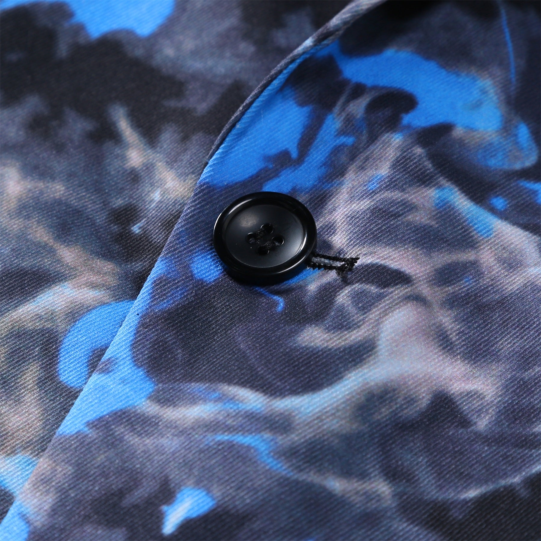 Slim Fit Flame Print Royal Blue Blazer - Cloudstyle