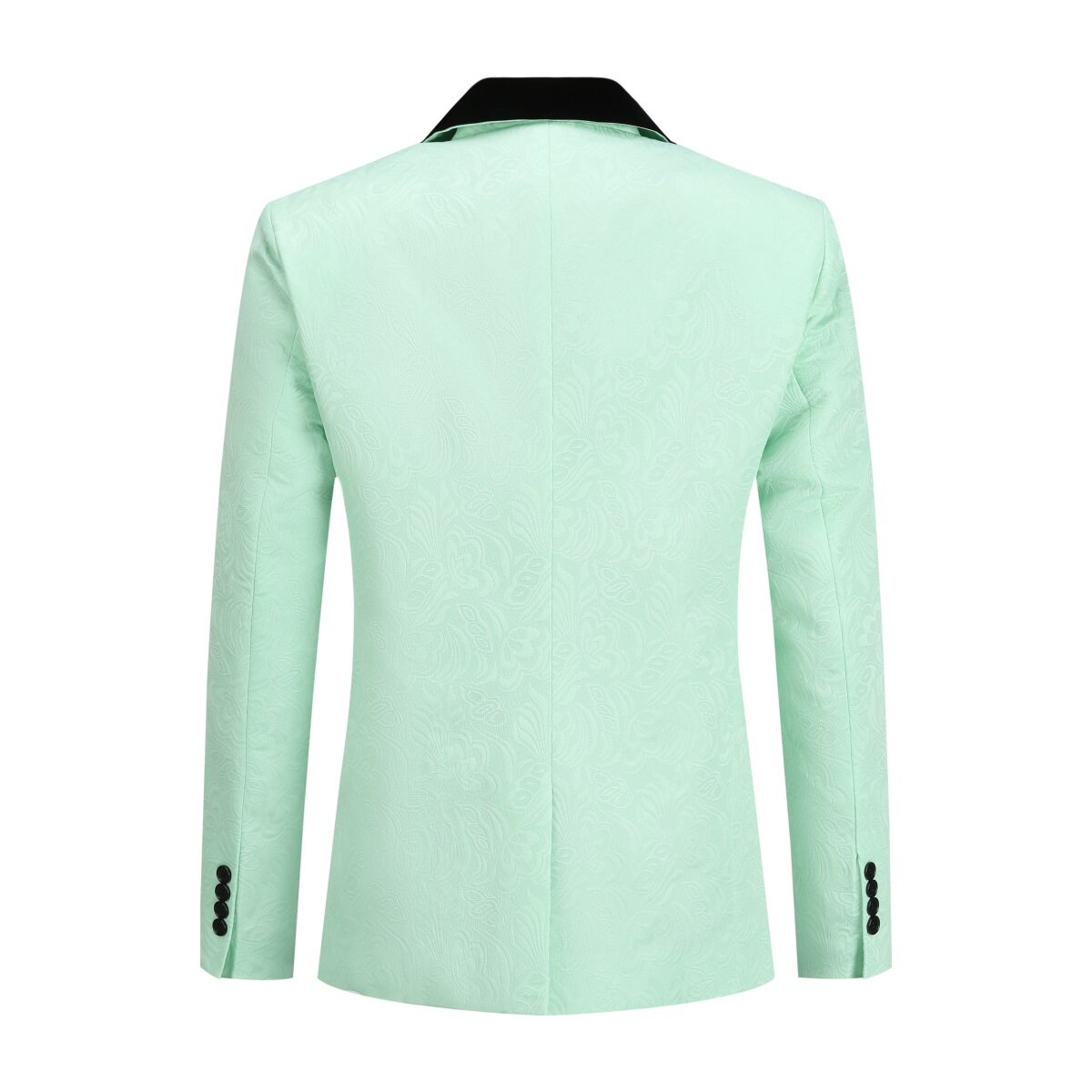 3-Piece Paisley Suit Shawl Collar Suit Mint Green