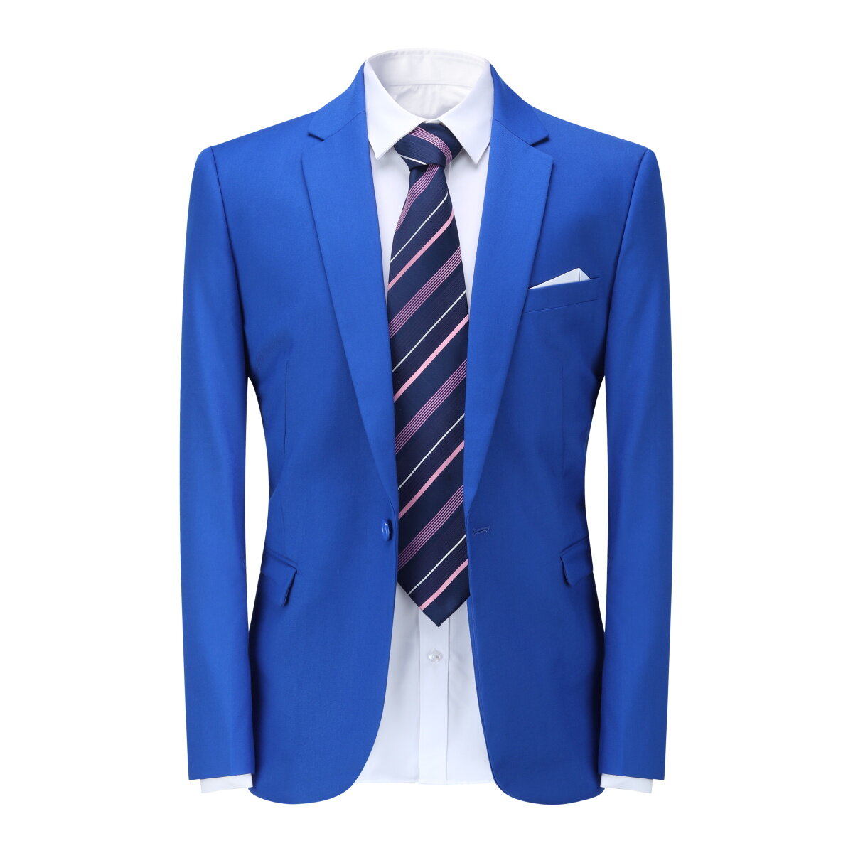 Mens 3 Piece Dress Suit Formal Casual Tux Vest Trousers Dark Blue