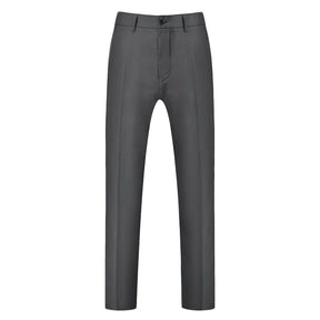 3-Piece Slim Fit Solid Color Jacket Smart Wedding Formal Suit Grey