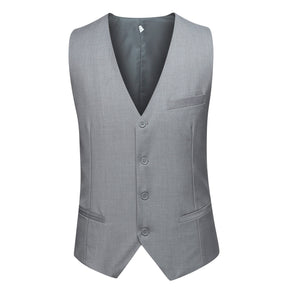 3-Piece One Button Formal Suit Light Grey Suit