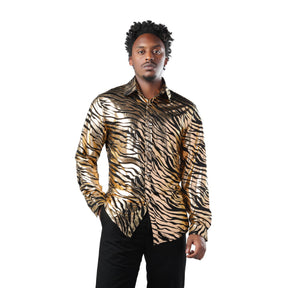 Zebra-Stripe Gilding Gold Shirt