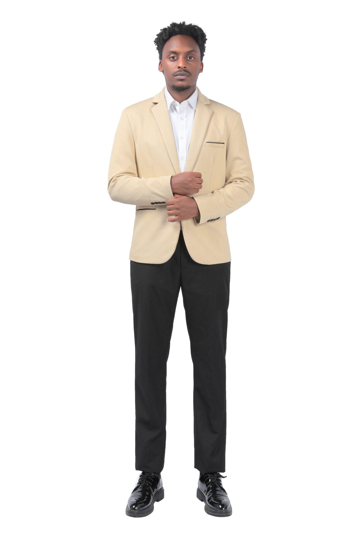 Men's Suit Jacket Slim Fit Coat Business Daily Blazer Khaki