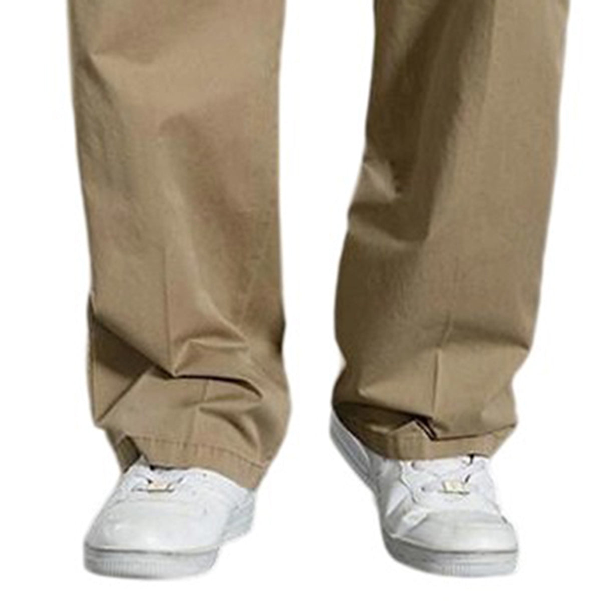 Men's Solid High-Waisted Straight-Leg Loose Casual Pants Khaki