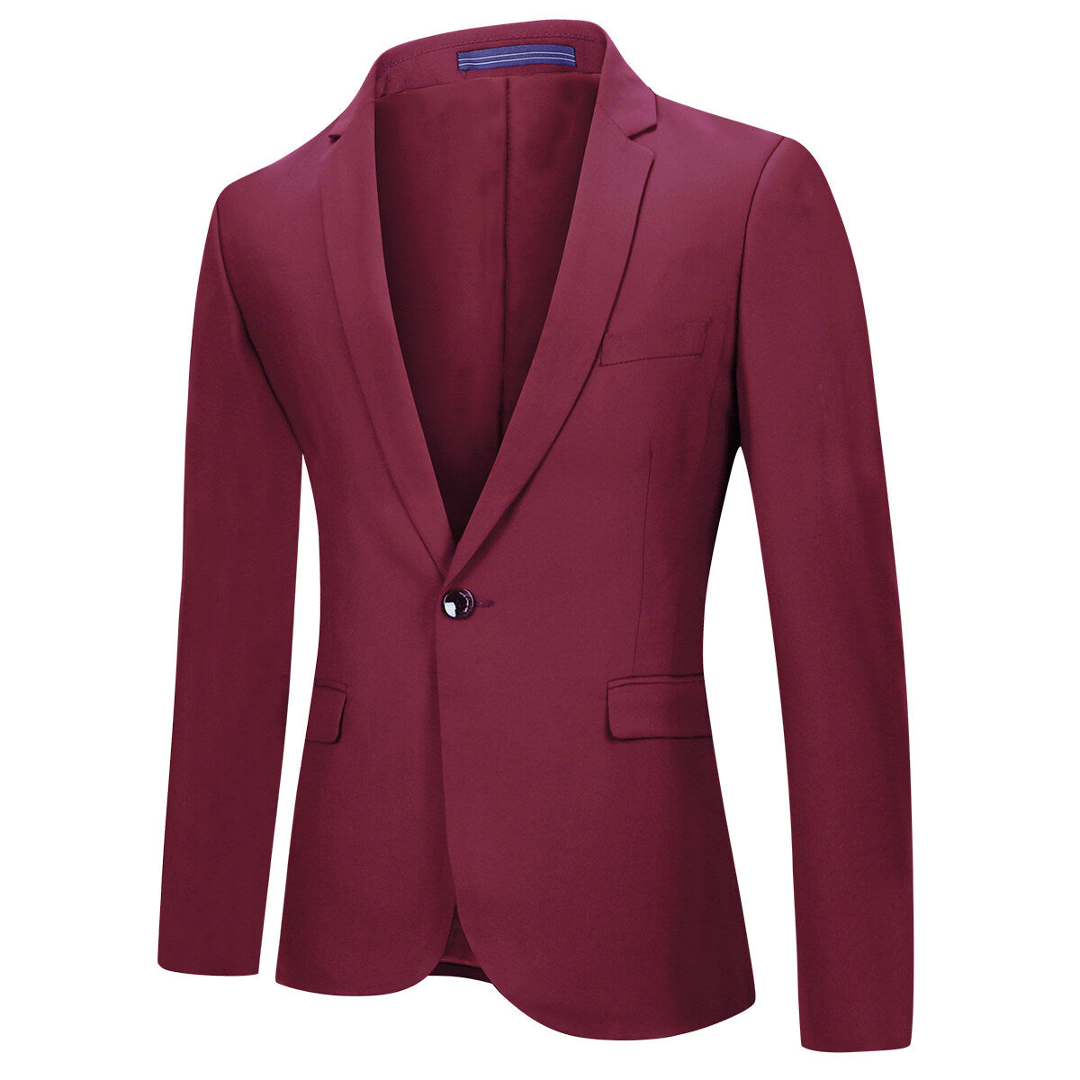 Two Piece Maroon Suit One Button Suit