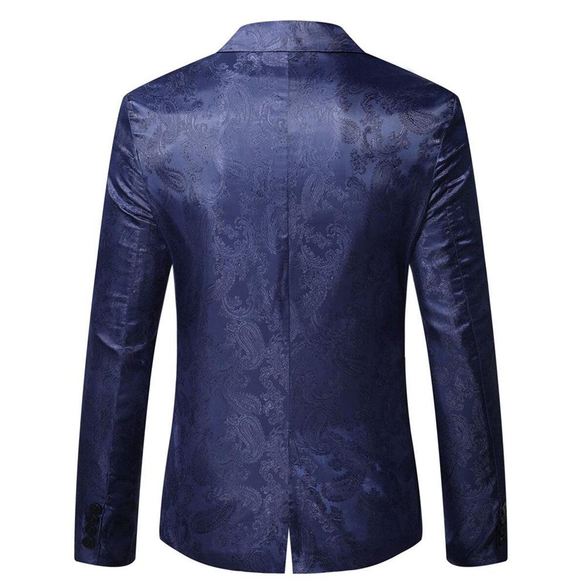 Men's Casual Comfortable Daily Lapel Printed Blazer Navy