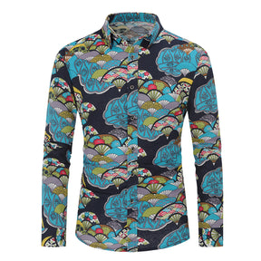 Men's Funky Printed Shirt Casual Shirt Fancy Floral Tops