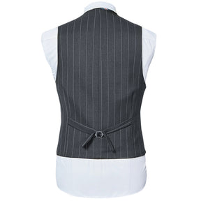Three Piece Titanium Silver Suit Stripe Design Suit