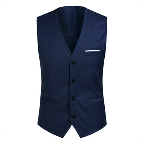 3-Piece Slim Fit One Button Fashion Navy Suit