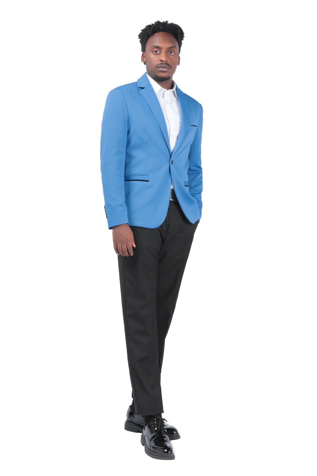 Men's Suit Jacket Slim Fit Coat Business Daily Blazer Sky Blue