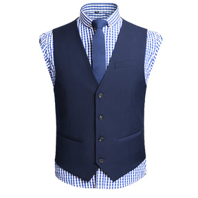 3-Piece Men's Two-Button Lapel Collar Suit Navy