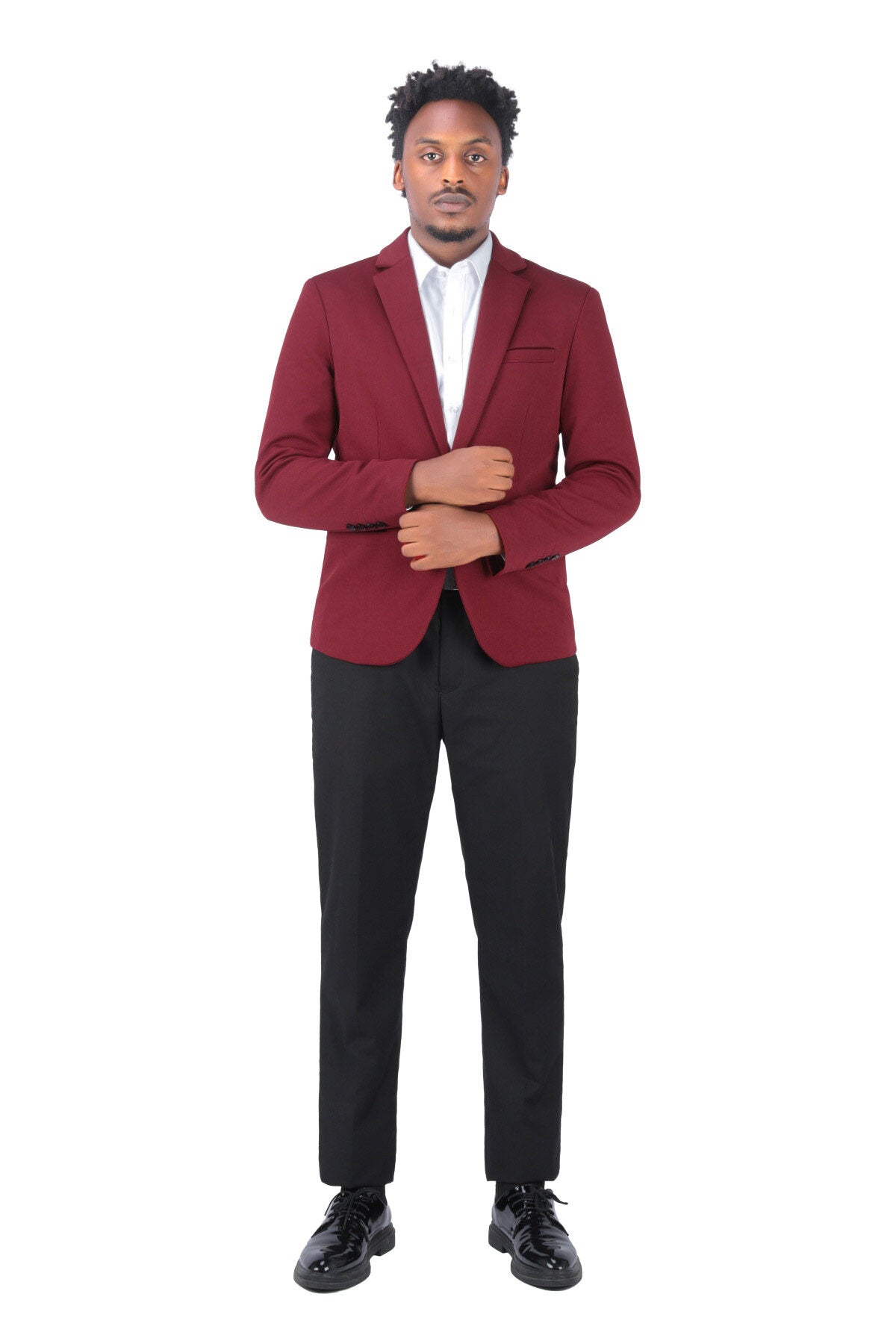 Men's Suit Jacket Slim Fit Coat Business Daily Blazer Red