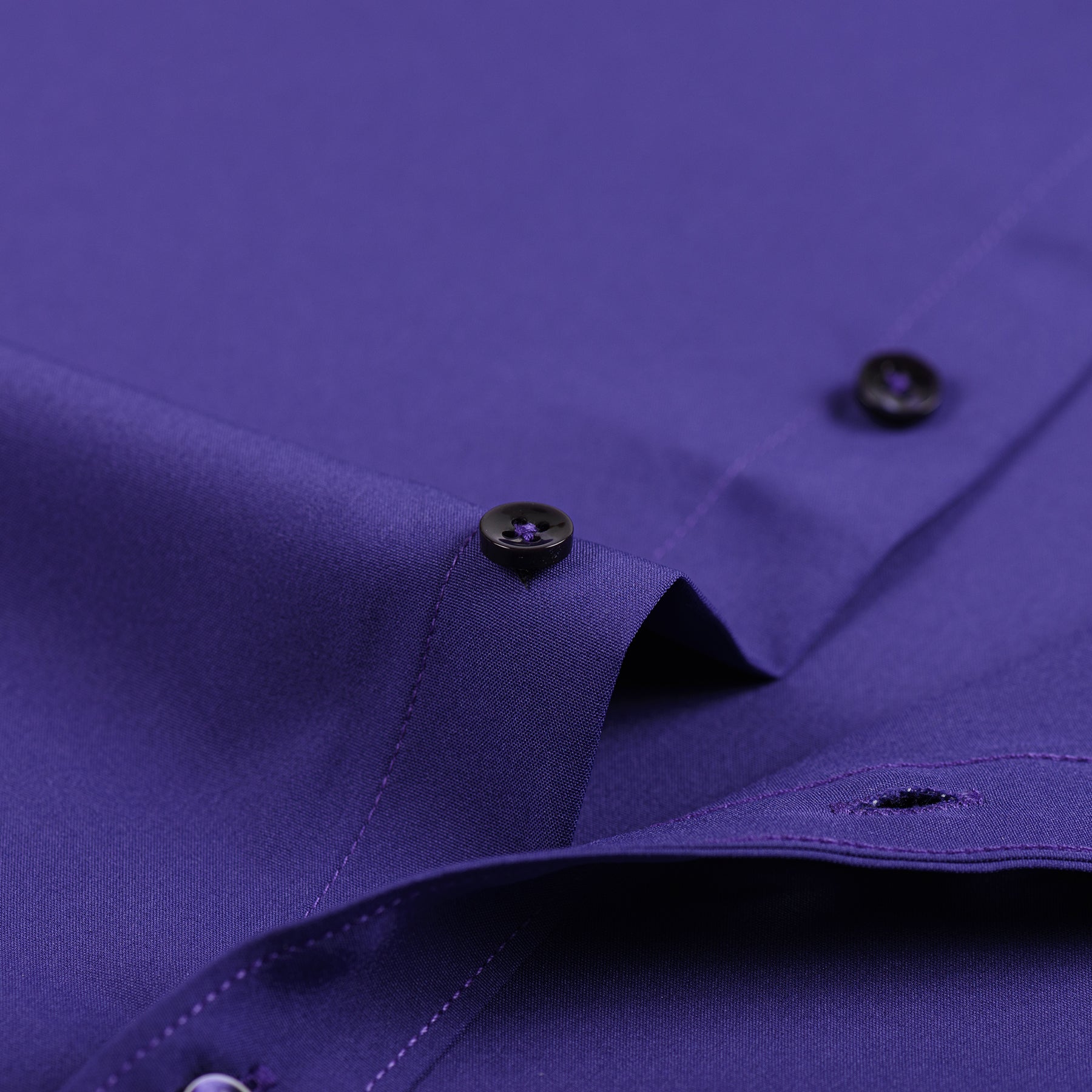 Men's Solid Square Neck Fitted Business Long-Sleeved Shirt WHOLESALE - Cloudstyle