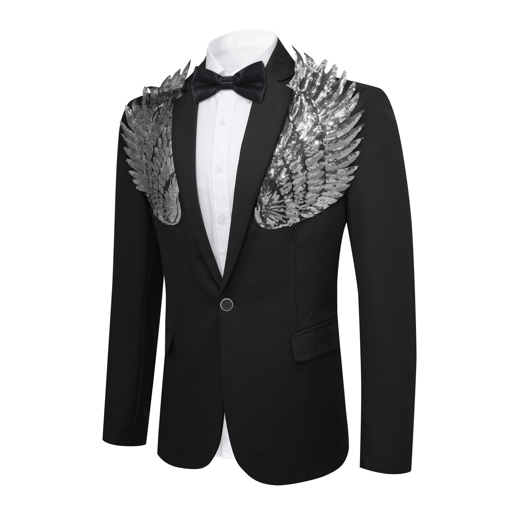 Silver Wings Black Blazer Dress Floral Blazer