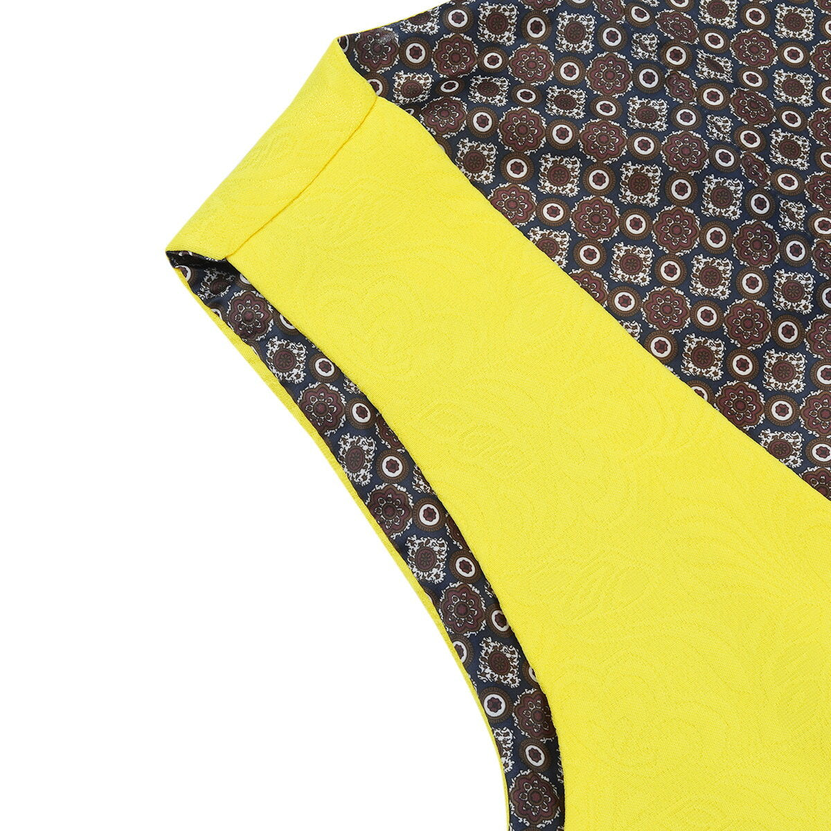 3-Piece Paisley Yellow Suit Shawl Collar Suit