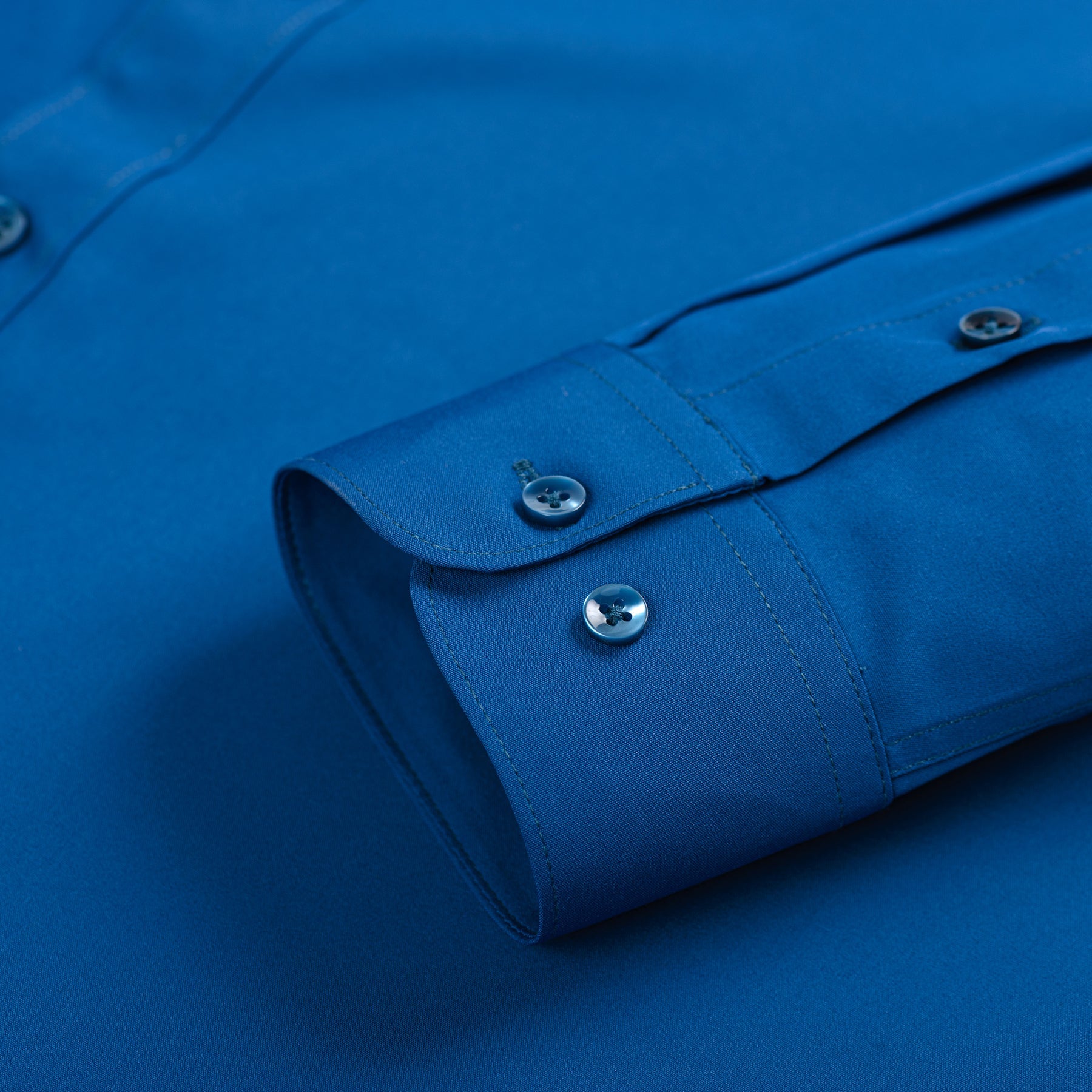 Men's Solid Square Neck Fitted Business Long-Sleeved Shirt WHOLESALE - Cloudstyle