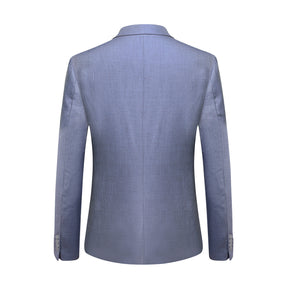 Slim Fit 2 Piece Suit 2 Button Formal Business Wedding Solid Suits Light Grey