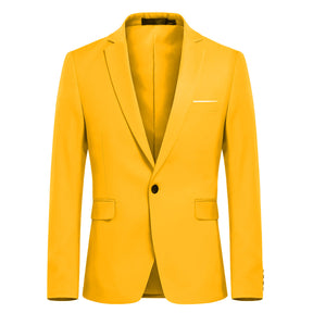 Yellow Stylish Blazer One Button Casual Blazer