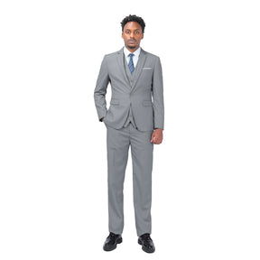 3-Piece One Button Formal Suit Light Grey Suit
