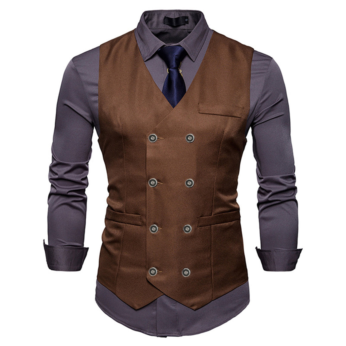 Slim Fit Durable Casual Vest Coffee