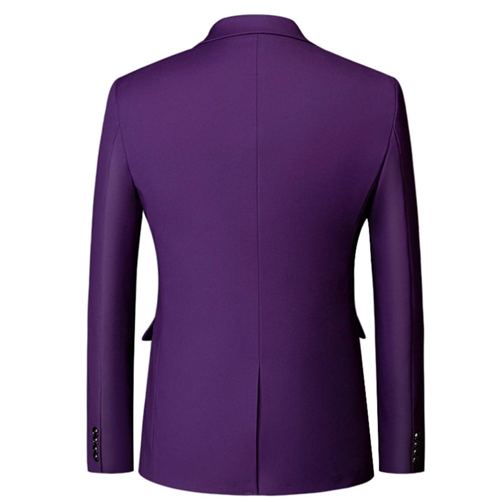 Mens Slim Fit Blazer Jacket Two-Button Notched Lapel Casual Suit Jacket WHOLESALE - Cloudstyle