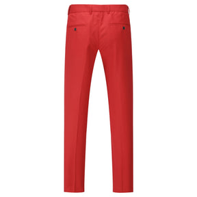 Mens 3 Piece Dress Suit Formal Casual Tux Vest Trousers Red