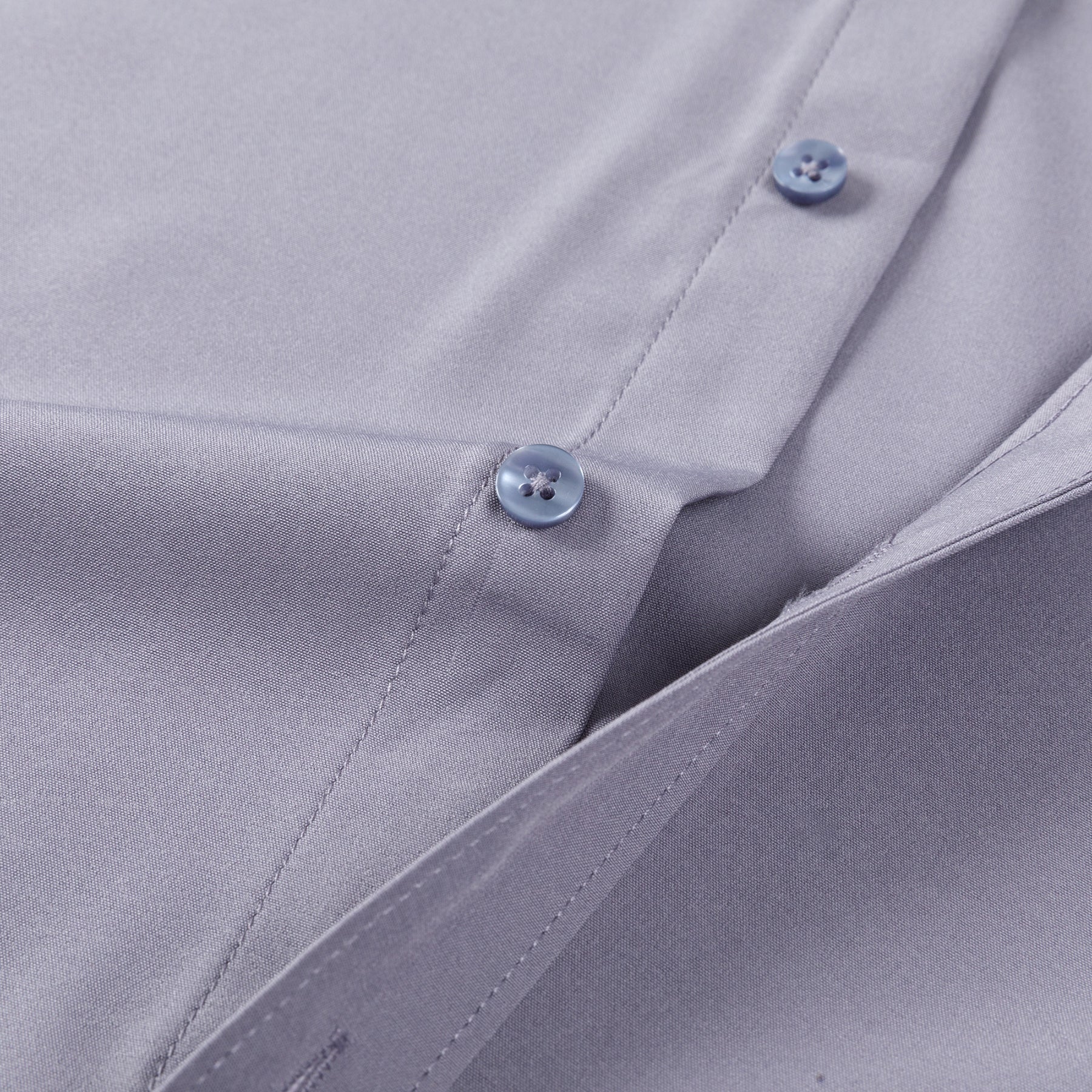 Men's Solid Square Neck Fitted Business Long-Sleeved Shirt Pink