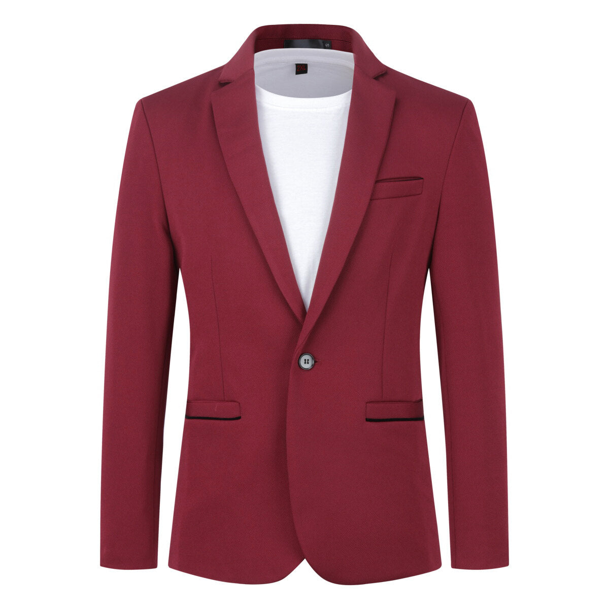 Men's Suit Jacket Slim Fit Coat Business Daily Blazer Red - Cloudstyle