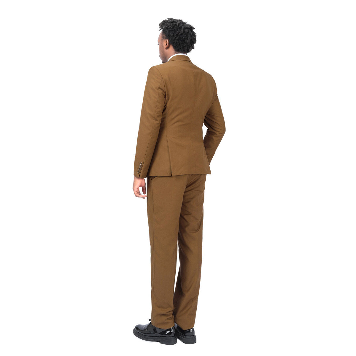 2-Piece Slim Fit Simple Designed Coffee Suit