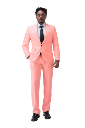 2-Piece Slim Fit Casual Pink Suit