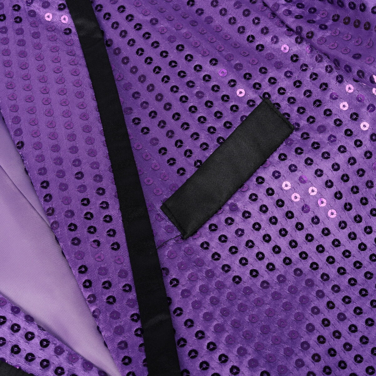 Purple Sequin Decorated Swallowtail Coat - Cloudstyle