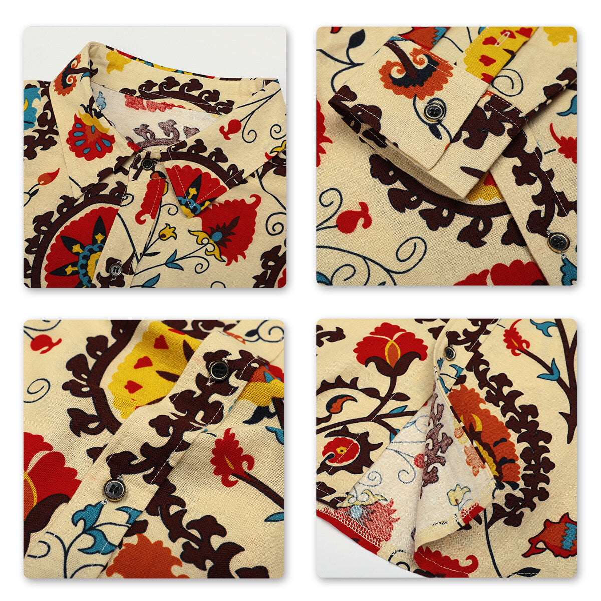 Men's Funky Printed Shirt Casual Shirt Fancy Floral Tops