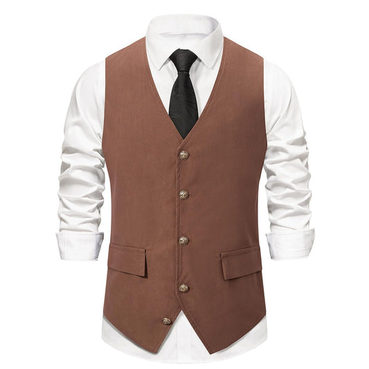 Cloudstyle Mens V-Neck Dress Suit Business Casual Suit Vest Waistcoat Slim Fit - Cloudstyle
