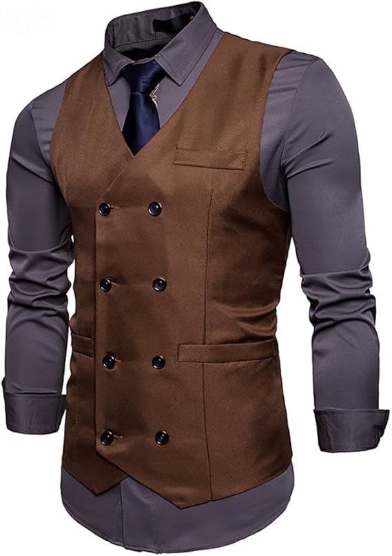 Slim Fit Durable Casual Vest Coffee