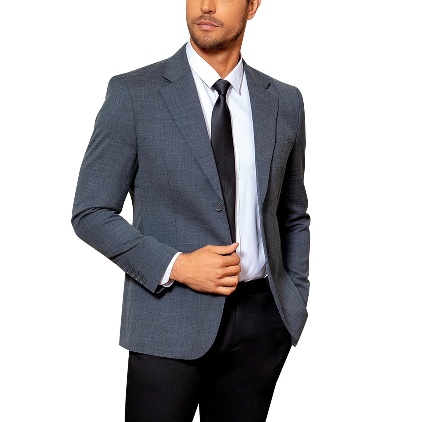 Mens Casual 2 Buttons Slim Fit Jacket Blazer Sport Coat