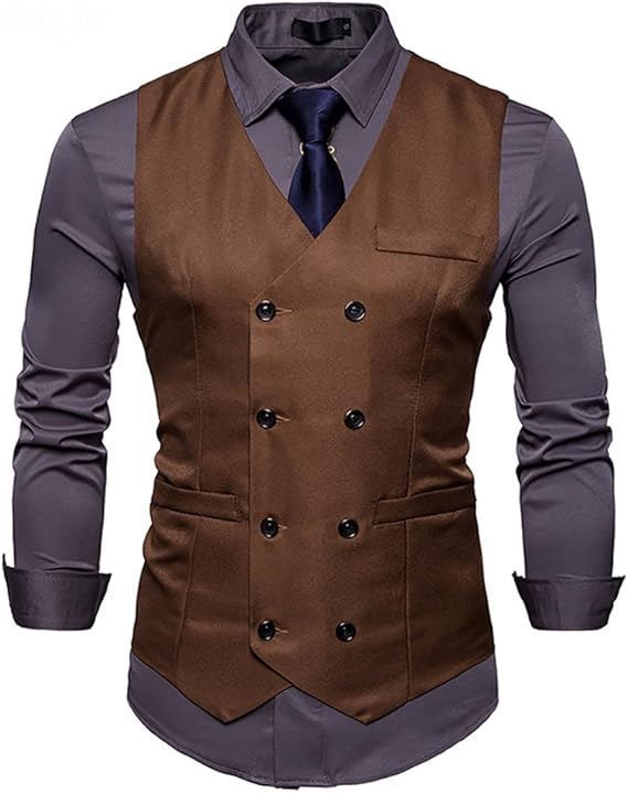 Slim Fit Durable Casual Vest Coffee